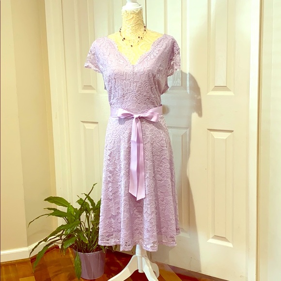 Dresses & Skirts - 2X HP🎉 Spring Lavender Easter Lace Dress 2XL